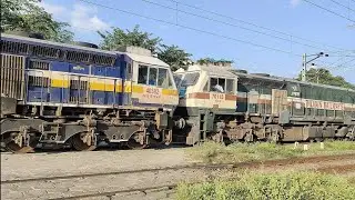 Double Diesel Trains Of India | Goods Trains Of India | Perfect Main Road Crossing | Mallgadi | I R