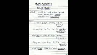 Modal Auxiliary #use of could #english #grammar