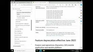 Deprecated feature in dynamics F&O | Nowledge | Training/Placement ping me on WhatsApp +916301259232