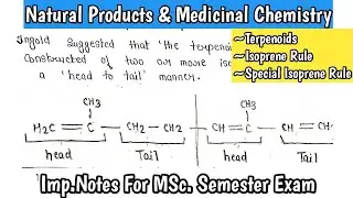 Terpenoid and Carotenoids | Isoprene Rule & Special Isoprene Rule | Natural Product | Handmade Notes