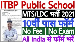 ITBP Public School Recruitment 2021 | ITBP Public School MTS Offline Form 2021 | 10th, 12th Pass