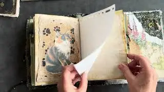 Flip through &ldquo;KITTY CAT&rdquo; fabric trifold junk journal