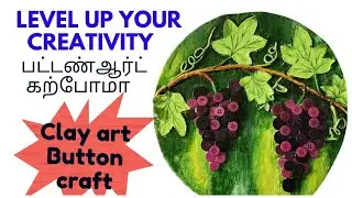WALL DECOR/BUTTON CRAFT/ART AND CRAFT/DIY #clayart #acrylic #painting #artandcrafts #summercraft