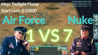 Air Force 1 VS 7 Nuke Hard Bots AI map Twilight Flame C&C Generals Zero Hour Gameplay