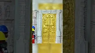 first gold plated door has been installed in Ram mandir #ram #rammandir #ayodhya #explore