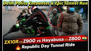 Republic Day Ride Turns INSANE 🇮🇳🇮🇳 Stopped by Delhi Police at Gunpoint 😱 Tunnel Madness