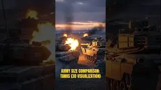 Army Size Comparison By Tanks (3D Visualization) #armypower #army2025 #datavisualization