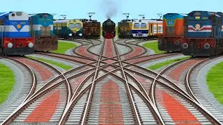 🧊9 Trains Crossing Today At Bumpy Railroad Tracks | Branched Railroad Track | indian railroads 