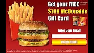 Get Your $100 McDonalds Gift Card Now!