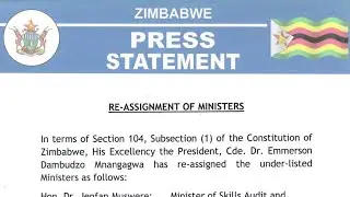Breaking News: Mnangagwa strike with the first wave of cabinet reshuffle.