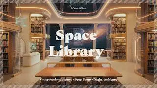 Space Station Library | Quiet Night Ambience for Deep Focus