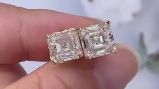 Asscher Cut Lab Grown Diamond Studs Earrings
