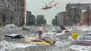 Канада под водой после шторма! Улицы превратились в реки из-за наводнения в Оттаве, Онтарио.