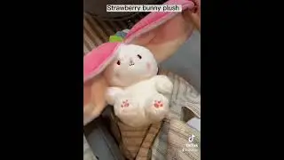 Reversible Strawberry Bunny Plush Toy #kidstoys #cute #easter #kawaii #plushies #gift  #rabbit