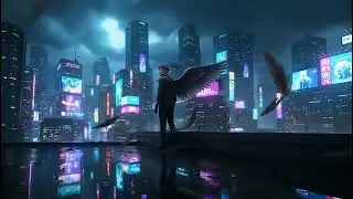 Emotional Chill Music + AI Visuals | Nightfall Over the Cyber City
