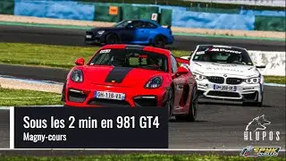 Sous les 2 min en 981 GT4 - Magny cours