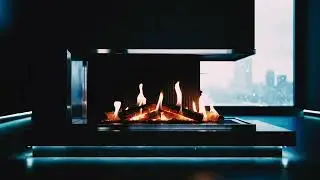 Sleep in the Future: 3 Hour Cyberpunk Fireplace & Relaxing Ambient Music