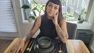 Elegant LIANYU 8-Piece Ribbed Dinnerware Set for 2 - Jungle Green
