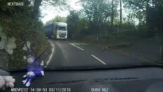 Bad Driving Lorry And Car Stuck Wedge Together At Melbury Abbas