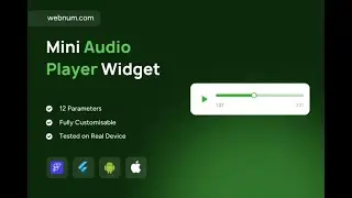 FlutterFlow Mini Audio Player ▶️ Seek Bar, Time Labels #flutterflow #audio #player