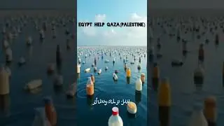 Egypt Sends Hope to Gaza Through the Sea | Food Bottles Floating #youtubeshorts #gaza #shortsvideo