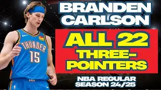 Branden Carlson - ALL 22 THREE-POINTERS in The 24/25 NBA Regular Season for Oklahoma City Thunder