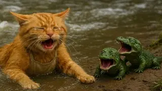 Orange Mama Cat & the Crying Baby Crocodiles 🐱🐊 | A River Rescue Story 🌊❤️