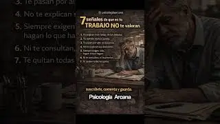 7 se&ntilde;ales de que en tu TRABAJO NO te valoran #psicologiaarcana #work #job