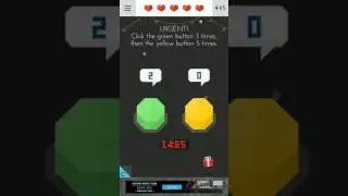 Click the green button 3 times and yellow button 5 times... Tricky test 2....