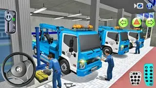 New Blue Tow Trucks in Auto repair Shop - 3D Driving Class New Update 2026! Android Gameplay