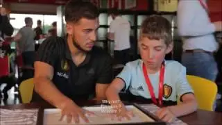 Lovely Eden Hazard with a fan