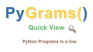Pygrams Overview | basic python programs now in one line