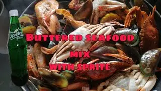 Buttered Seafood mix with Sprite recipe|Seafood Boil