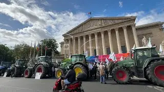 French farmers protest outside the National Assembly in Paris