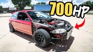 Franz INSANE New Honda Civic EG Build 700hp!... IT RIPS!! Big Turbo (We broke down)
