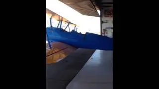Stearman Model 75 being wheeled out of it's Hangar