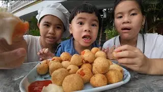 Duong cookie Making Fried Fish Balls From Cold Rice The Children Eat Deliciously