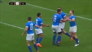 Janry du Toit and Darryl de la Harpe combine for 85 metre Namibia try vs Russia 2018