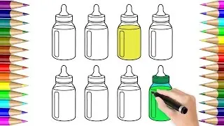 Milk Bottle Coloring Pages for Kids - How to Colours Videos for Children || Coloring Book