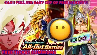 CAN I PULL STR BABY OFF OF FREE TICKETS?!|DBZ Dokkan Battle Str Super Baby 1/2/Giant ape summons