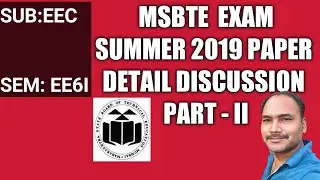 #MSBTE  #EE6I  # EEC   DISCUSSION ON SUMMER 2019 PAPER [Hindi]
