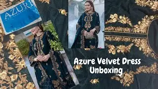 Azure Online Shopping Experience ~ Velvet Collection 2pc Dress 