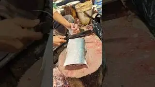 Big Rawas Fish Cutting Skills In Fish Market | Fish Cutting Skills