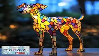 LED Whippet Table Lamp Stained Night Light Resin Desk Lamps Decoration Ornament