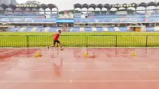 Single leg hops | 3.70m distance between the hurdles #athletics #triplejump