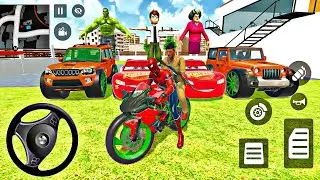 🥰 Spider-Man & Mc Queen Car Game 🦚 Became Escape From Police 🚓 Car 3D Game 🎉 Simulator Android Video