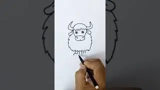 Baby Yak Easy Drawing #shorts #youtubeshorts #yak