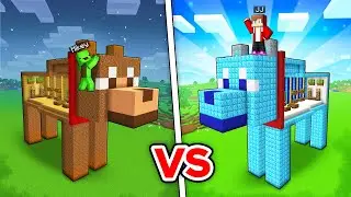 Mikey & JJ POOR vs RICH DOG Statue Build Challenge - Minecraft Story of Maizen
