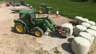 💨🚜Enrubannage avec un JCB et ramassage des bottes avec la Team John Deere &agrave; la SCEA Cabut💪🟡🟢