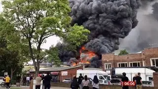 Leamington Spa fire explosions & aftermath (2) (UK) - BBC News - 28th August 2021